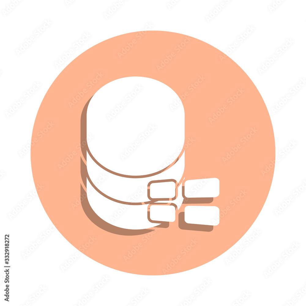 Poster database windows badge icon. simple glyph, flat vector of web icons for ui and ux, website or mobile