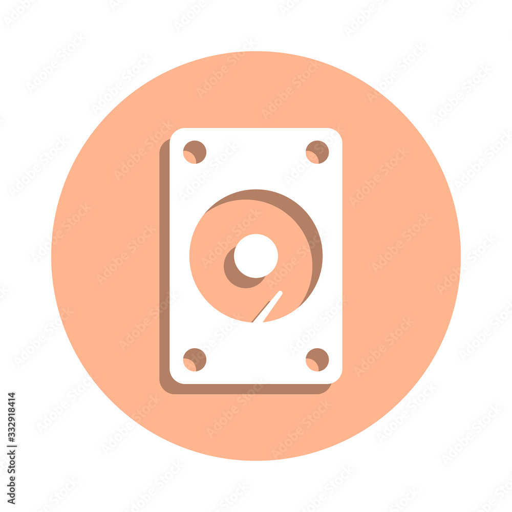 Poster hard drive badge icon. simple glyph, flat vector of web icons for ui and ux, website or mobile appli