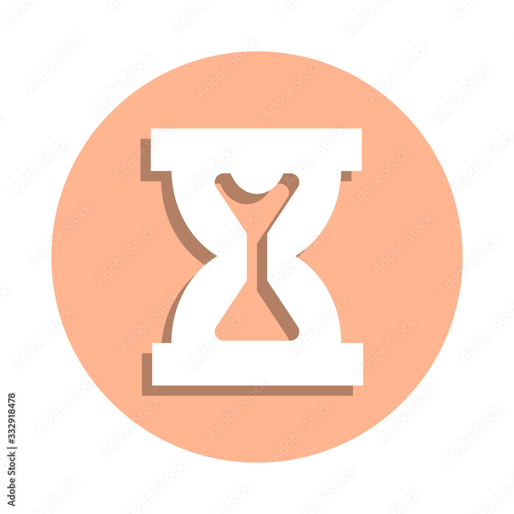 Poster hourglass badge icon. simple glyph, flat vector of web icons for ui and ux, website or mobile applic