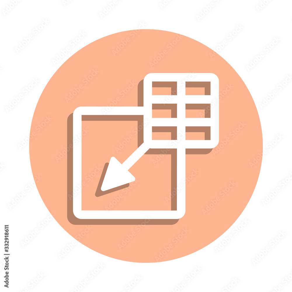 Poster insert table badge icon. simple glyph, flat vector of web icons for ui and ux, website or mobile app