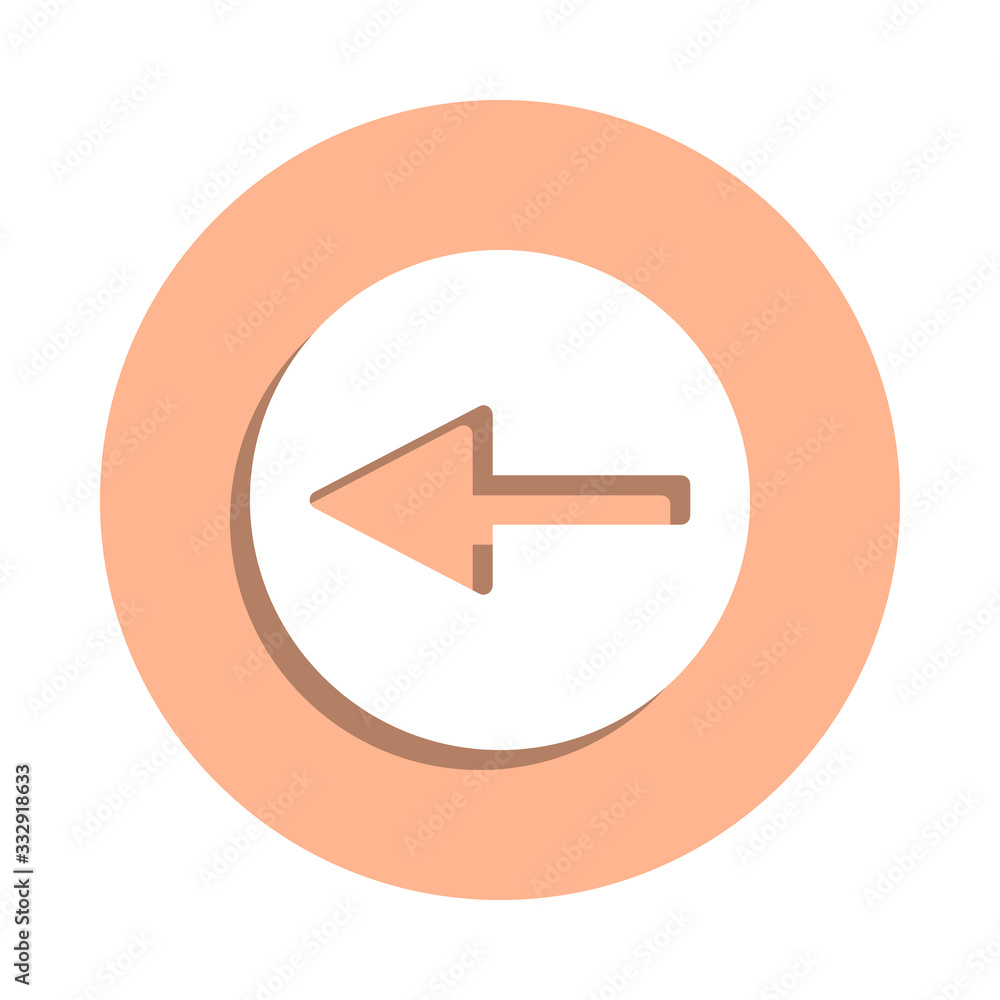 Poster left arrow badge icon. simple glyph, flat vector of web icons for ui and ux, website or mobile appli