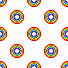 Fototapeta na wymiar Rainbow circle seamless pattern 7 colors for design. cute drawing, print vector