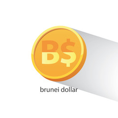 gold Brunei dollar vector icon