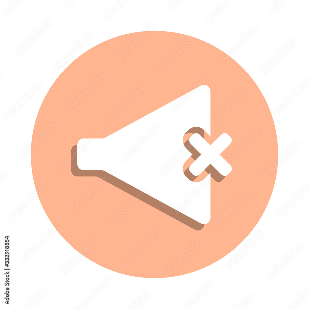 Poster muted speaker badge icon. simple glyph, flat vector of web icons for ui and ux, website or mobile ap