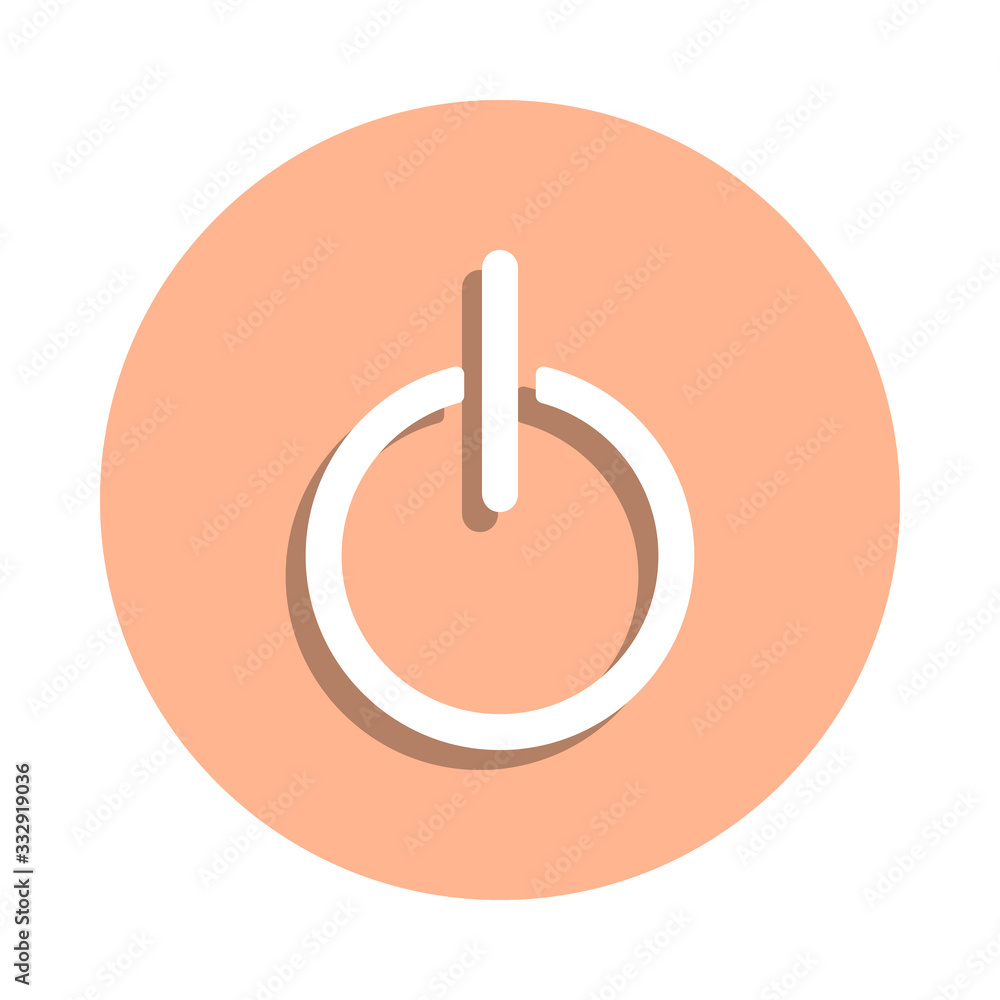 Poster power button badge icon. simple glyph, flat vector of web icons for ui and ux, website or mobile app