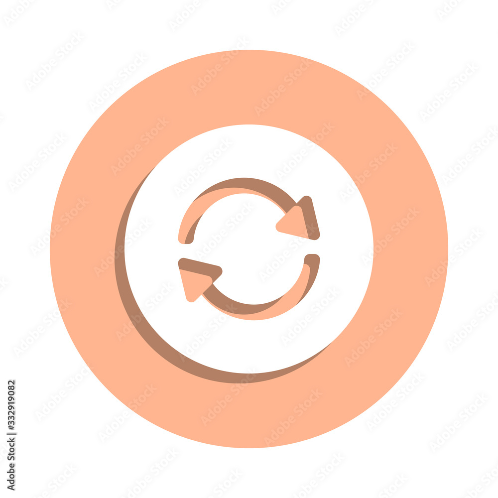 Poster refresh arrows badge icon. simple glyph, flat vector of web icons for ui and ux, website or mobile a