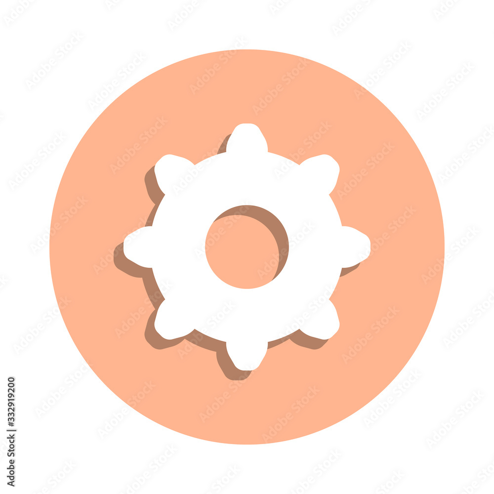 Aufkleber settings cogwheel badge icon. simple glyph, flat vector of web icons for ui and ux, website or mobil