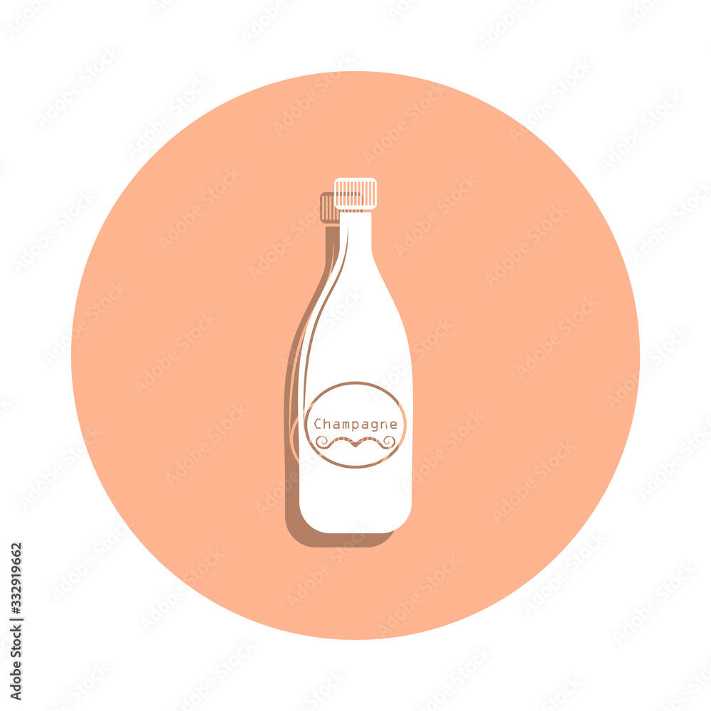 Poster champagne badge icon. simple glyph, flat vector of drink icons for ui and ux, website or mobile appl