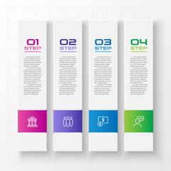 Business infographics template 4 steps rectangle,Vector illustration.