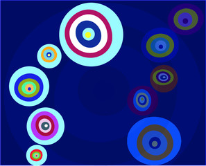 Vector background of evil eye - Turkish amulet. Pattern, background. Grunge hand drawn Turkish evil eye. Mandala greek evil eye. Symbol of protection in Turkey, Greese, Cyprus. Amulet from evil eye. 