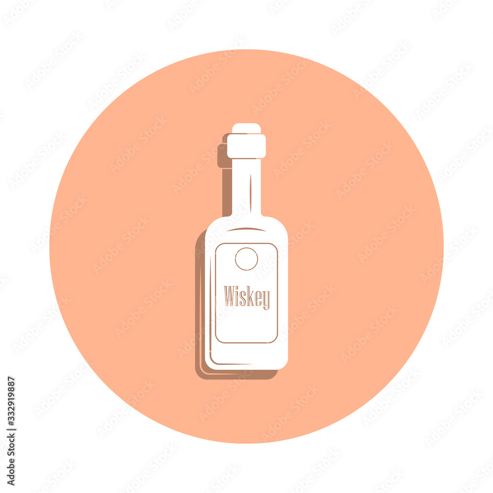 Poster whiskey bottle badge icon. simple glyph, flat vector of drink icons for ui and ux, website or mobile