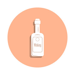 Whiskey bottle badge icon. Simple glyph, flat vector of drink icons for ui and ux, website or mobile application