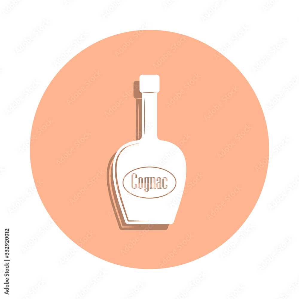Poster bottle of cognac badge icon. simple glyph, flat vector of drink icons for ui and ux, website or mobi