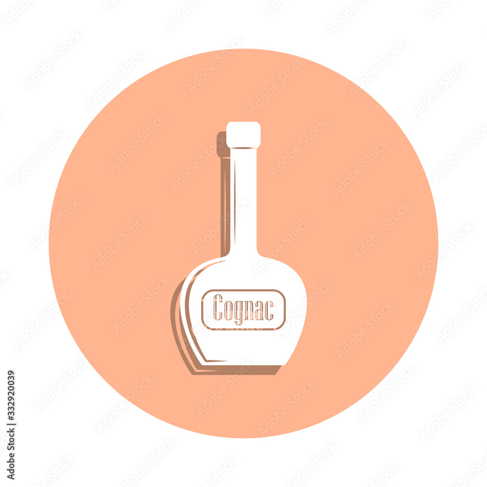Aufkleber bottle of cognac badge icon. simple glyph, flat vector of drink icons for ui and ux, website or mobi