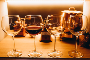 Four glasses for red wine