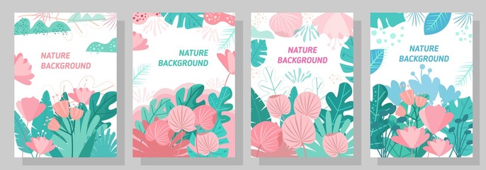 Fototapeta na wymiar Vector floral background, Nature background, banner, cover, templates, posters.