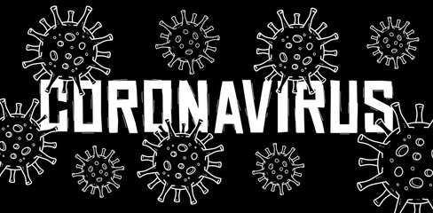 Coronavirus Black and White Banner.