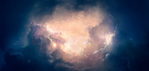 Nebula on a background of outer space	 - obrazy, fototapety, plakaty