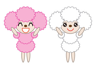 可愛いプードルのキャラクター