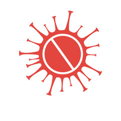 Prohibition icon shape. biological hazard risk logo symbol. Contamination epidemic virus da