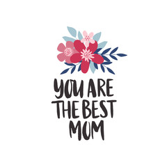 Mother's Day greeting card. Hand drawn vector brush lettering