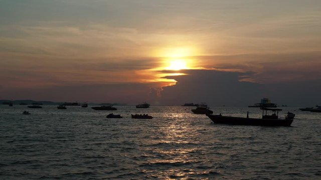The sunset on the beach