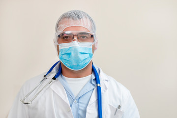 caucasian doctor with stethoscope