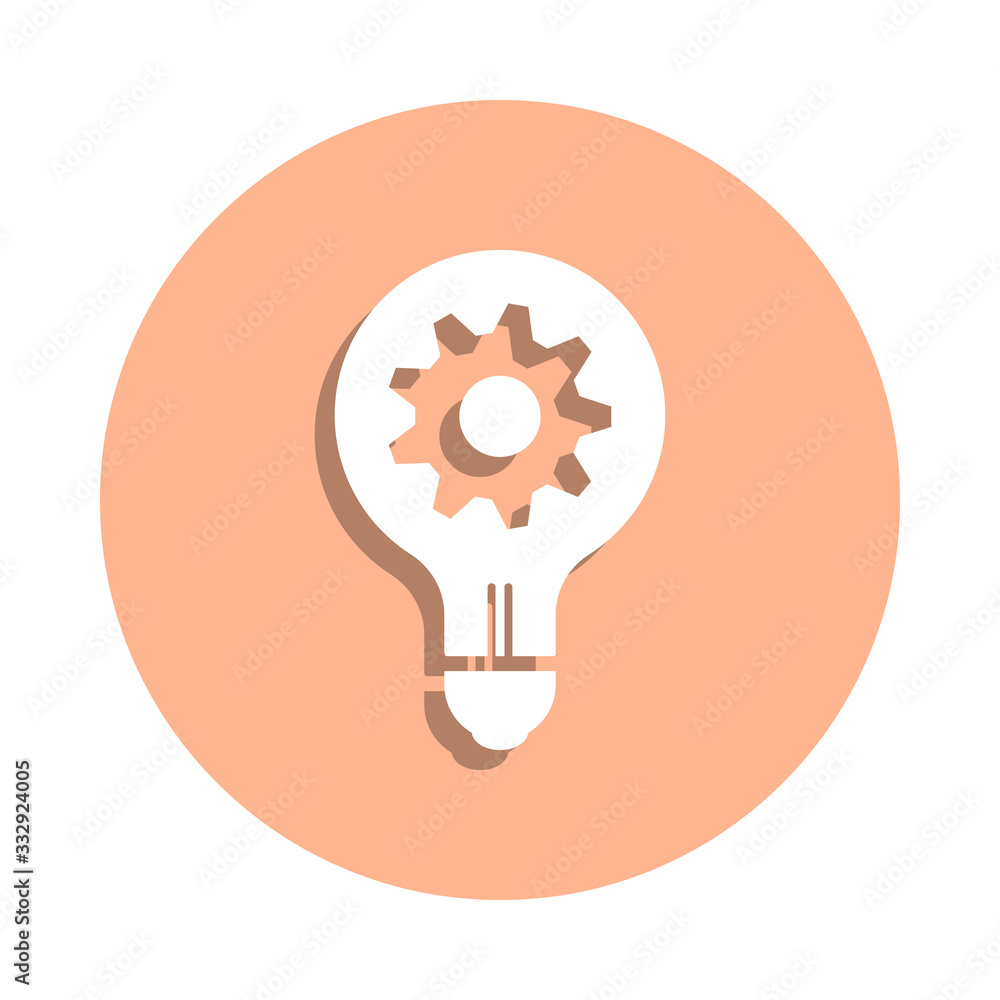Poster lamp and mechanism badge icon. simple glyph, flat vector of engineering icons for ui and ux, website