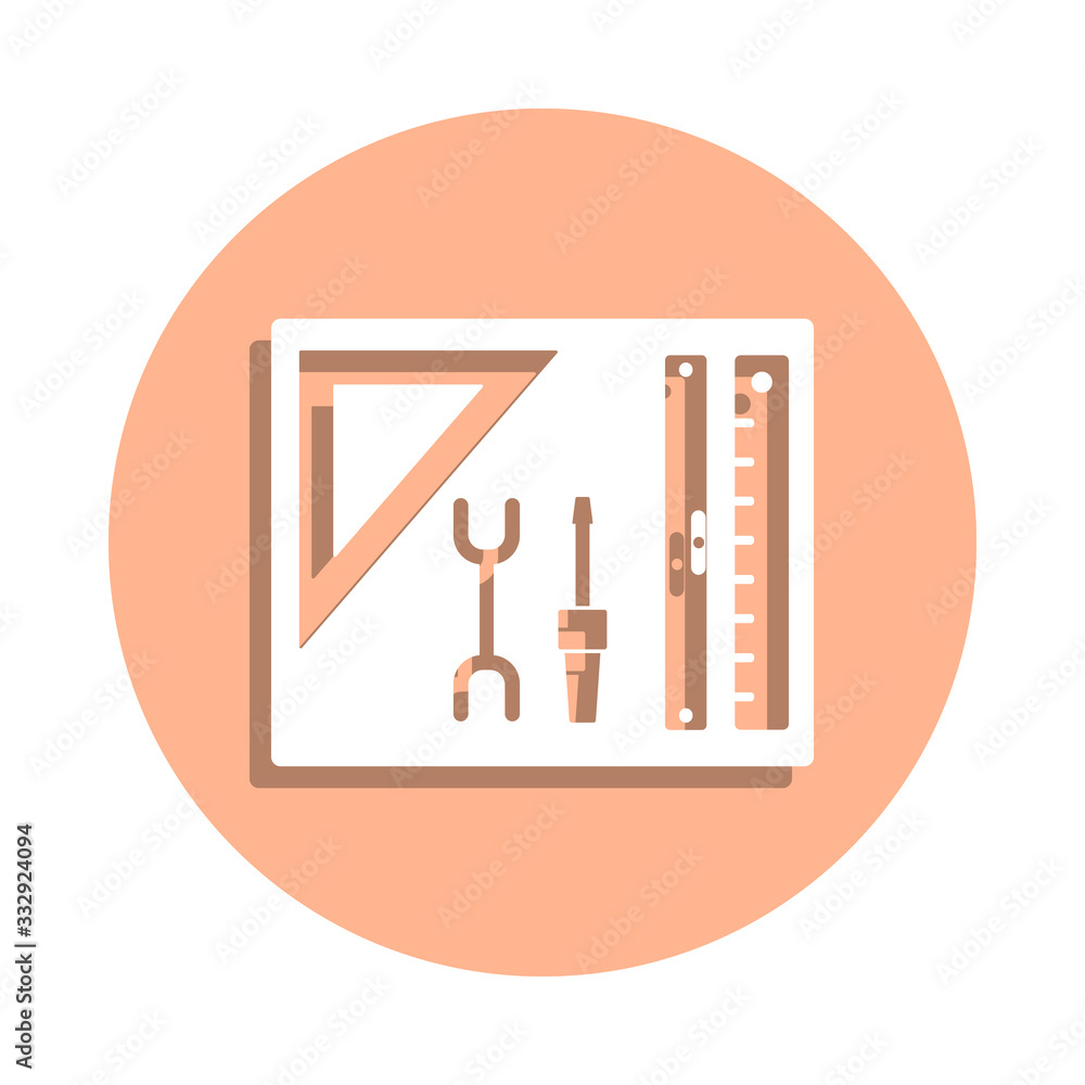 Poster engineer tools badge icon. simple glyph, flat vector of engineering icons for ui and ux, website or 