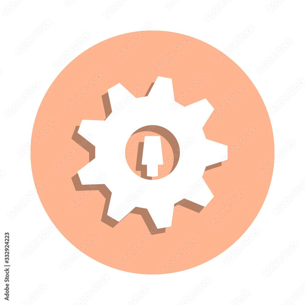 Poster gear badge icon. simple glyph, flat vector of engineering icons for ui and ux, website or mobile app
