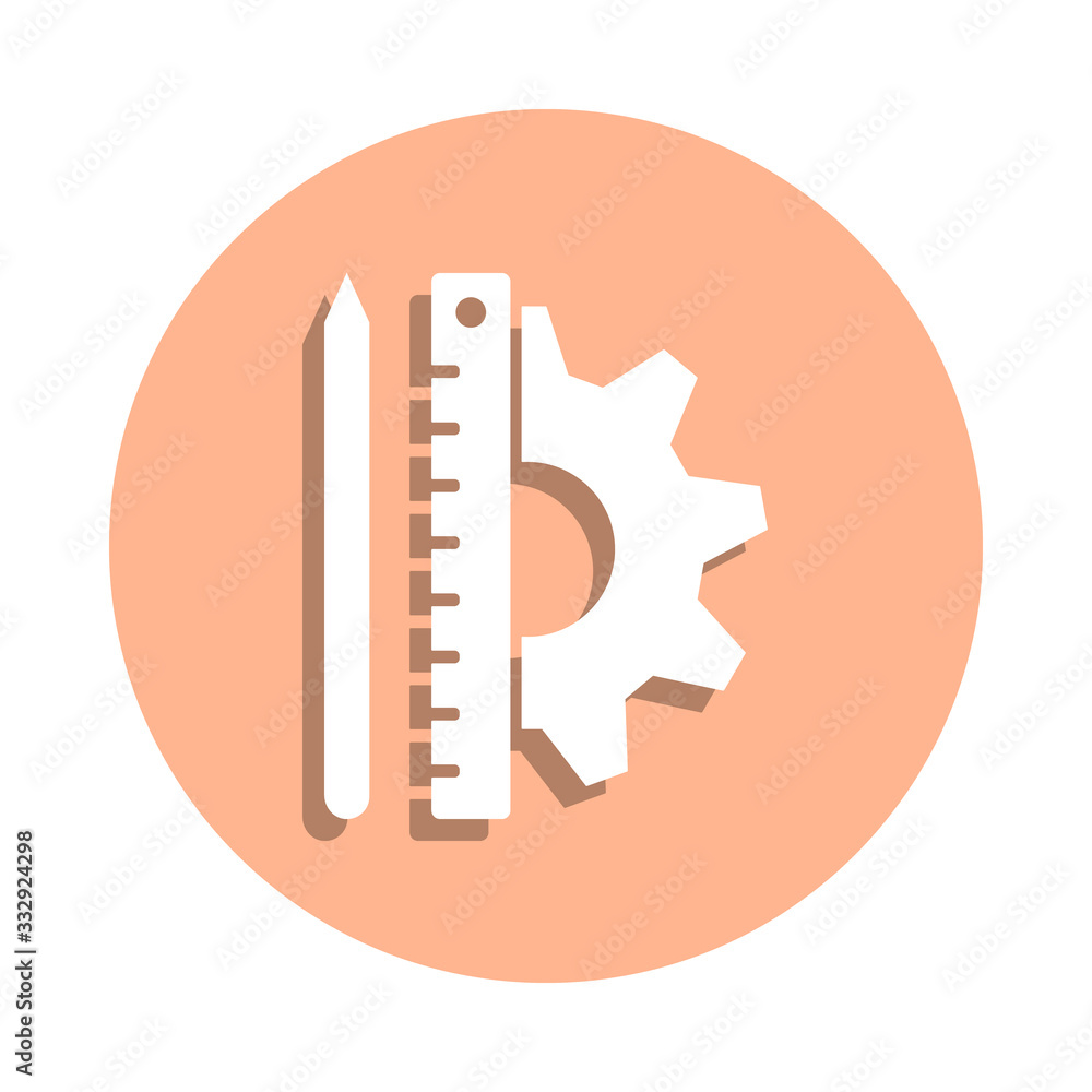 Poster engineer tools badge icon. simple glyph, flat vector of engineering icons for ui and ux, website or 