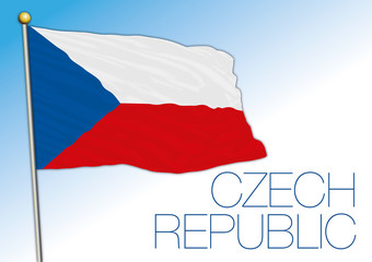 Czech Republic official national flag and coat of arms, Europe, vector illustration