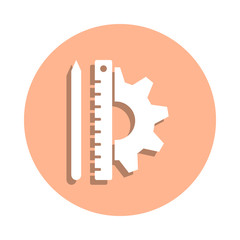 Engineer tools badge icon. Simple glyph, flat vector of engineering icons for ui and ux, website or mobile application