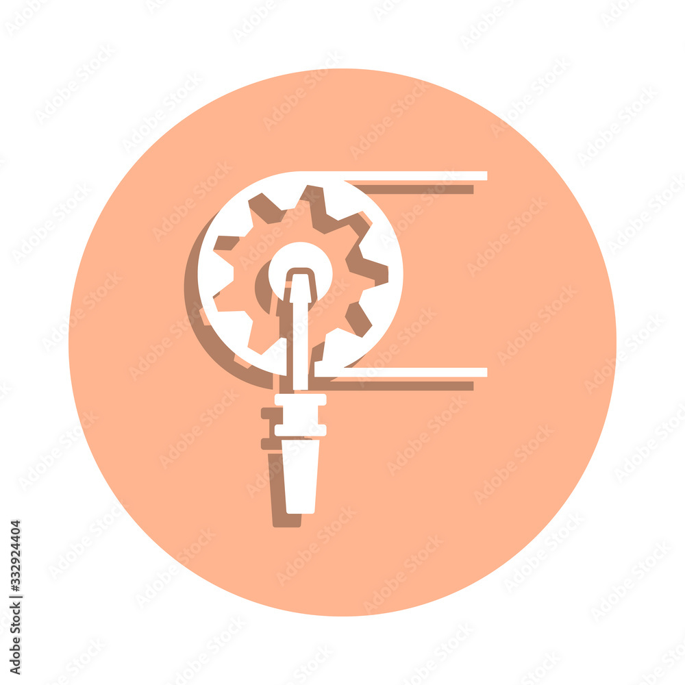 Poster mechanism and screwdriver badge icon. simple glyph, flat vector of engineering icons for ui and ux, 