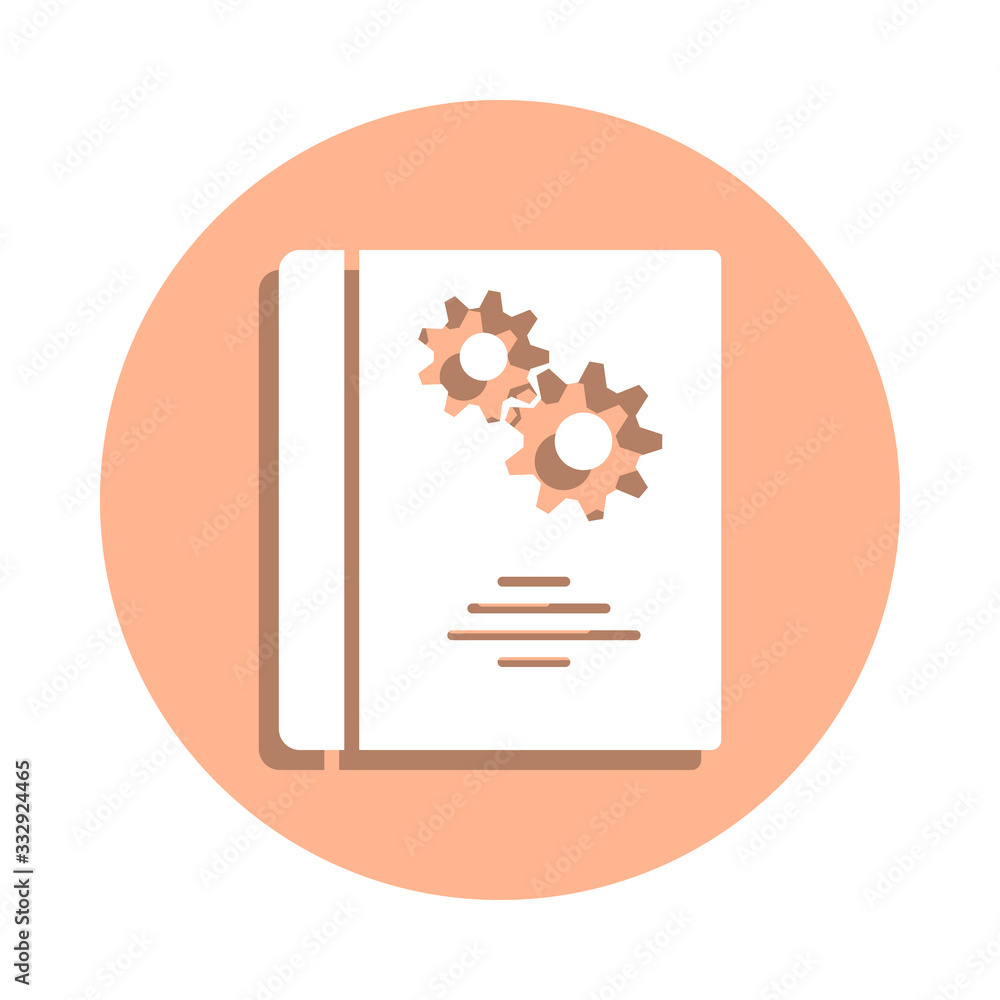 Aufkleber mechanism book badge icon. simple glyph, flat vector of engineering icons for ui and ux, website or 