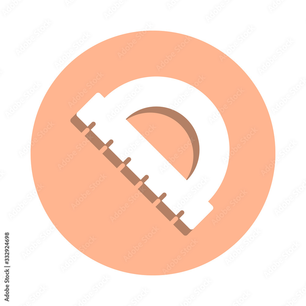 Poster protractor badge icon. simple glyph, flat vector of engineering icons for ui and ux, website or mobi