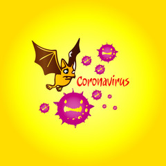 Covid-19 or Coronavirus, barred virus molecular, pandemic quarantine illustration