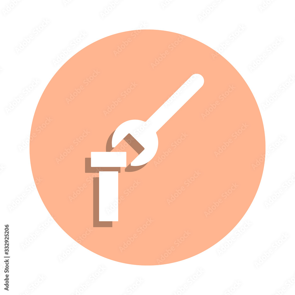 Poster spanner and bolt badge icon. simple glyph, flat vector of engineering icons for ui and ux, website o
