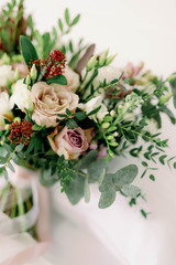  bridal wedding bouquet in pastel shades