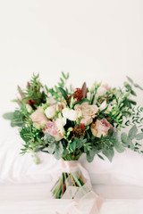  bridal wedding bouquet in pastel shades