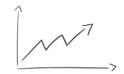 Börse Pfeil Diagramm Anstieg Steigerung Business Stift Papier Zeichnung Skizze
