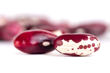 Close-up red Beans isolated on white background