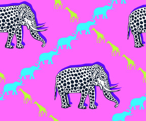 Vector background hand drawn doodle elephant. Hand drawn ink illustration. Modern ornamental decorative background. Vector pattern. Print for textile, cloth, wallpaper, scrapbooking