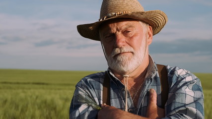 Skilled Old Farmer. Agriculture, Farming Concept.