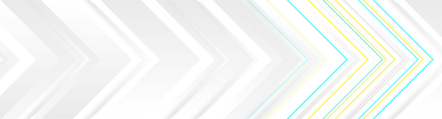 Technology abstract banner design with arrows. Vector geometric background