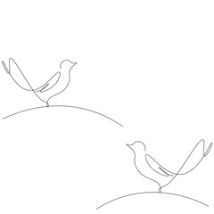 Bird on the white background. Vector illustration.