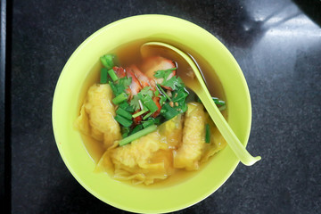 wonton, noodles or egg noodles