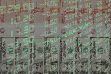 Fototapeta premium Stock or forex trading chart and candlestick chart suitable for financial investment concept. Economy trends background for business ideas. Brief financial information.