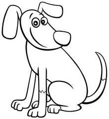 cartoon dog or puppy character color book page