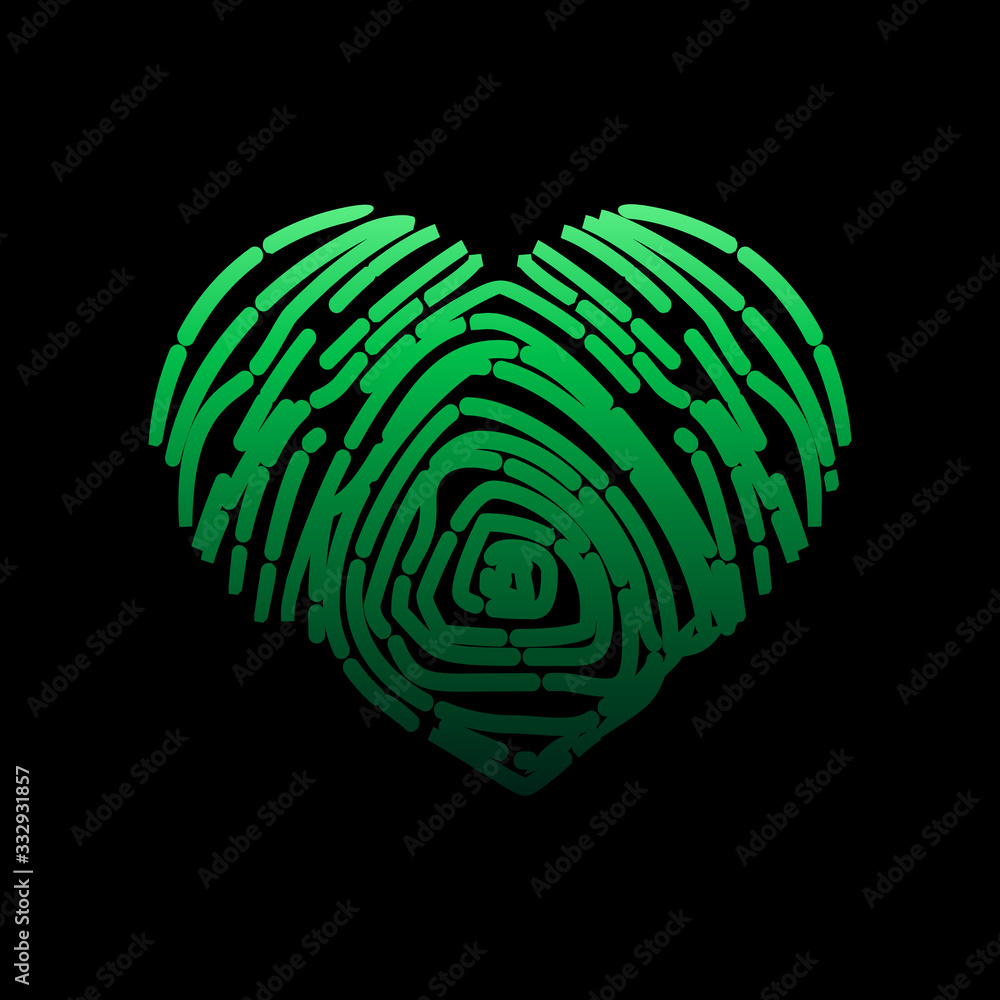 Aufkleber heart fingerprint nolan icon. simple thin line, outline vector of heartbeat icons for ui and ux, web